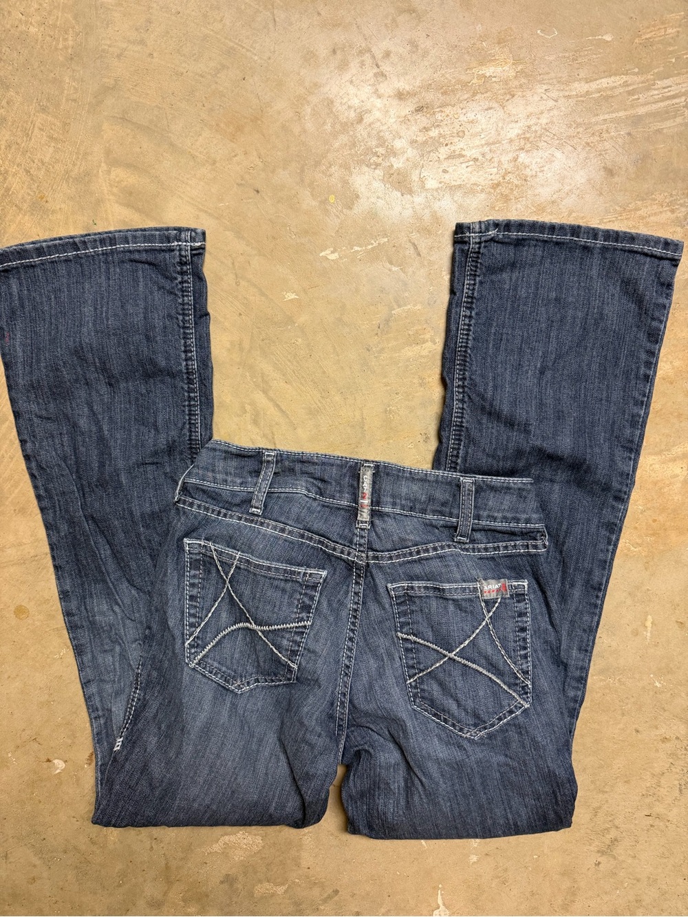 Ariat Dark Indigo Wide Leg Jeans with Contrast Stitching